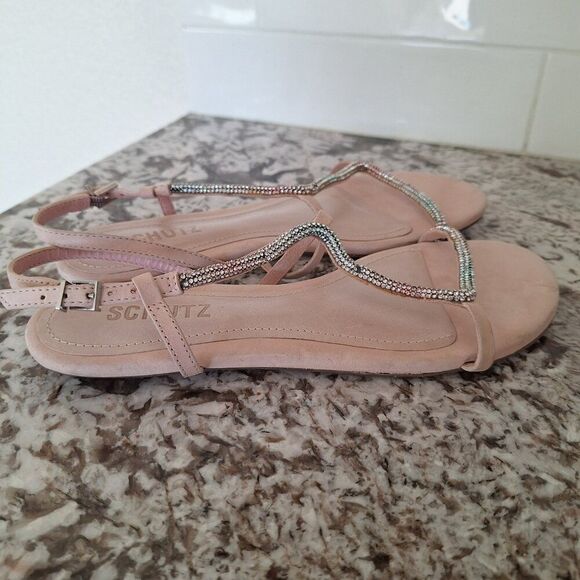Schutz rosa pink suede sandals size 7B - Picture 3 of 8